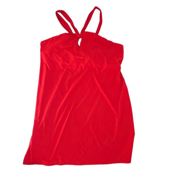 Athleta Kiki Swim Dress Red Orange Coverup Althleisure Modest Plus Size Curvy 2X - Picture 1 of 16